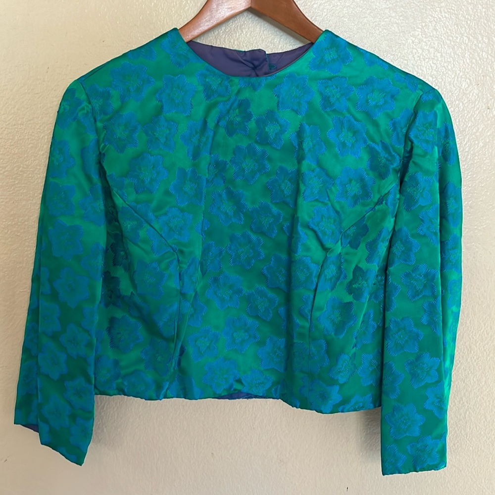 Vintage 1960’s Cropped Button Back Blouse Handmade M